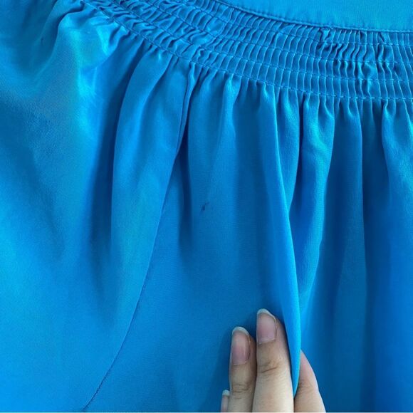 Lilly Pulitzer Elsa Silk Top Color Block Combo Blue Green Long Sleeve - Picture 6 of 10